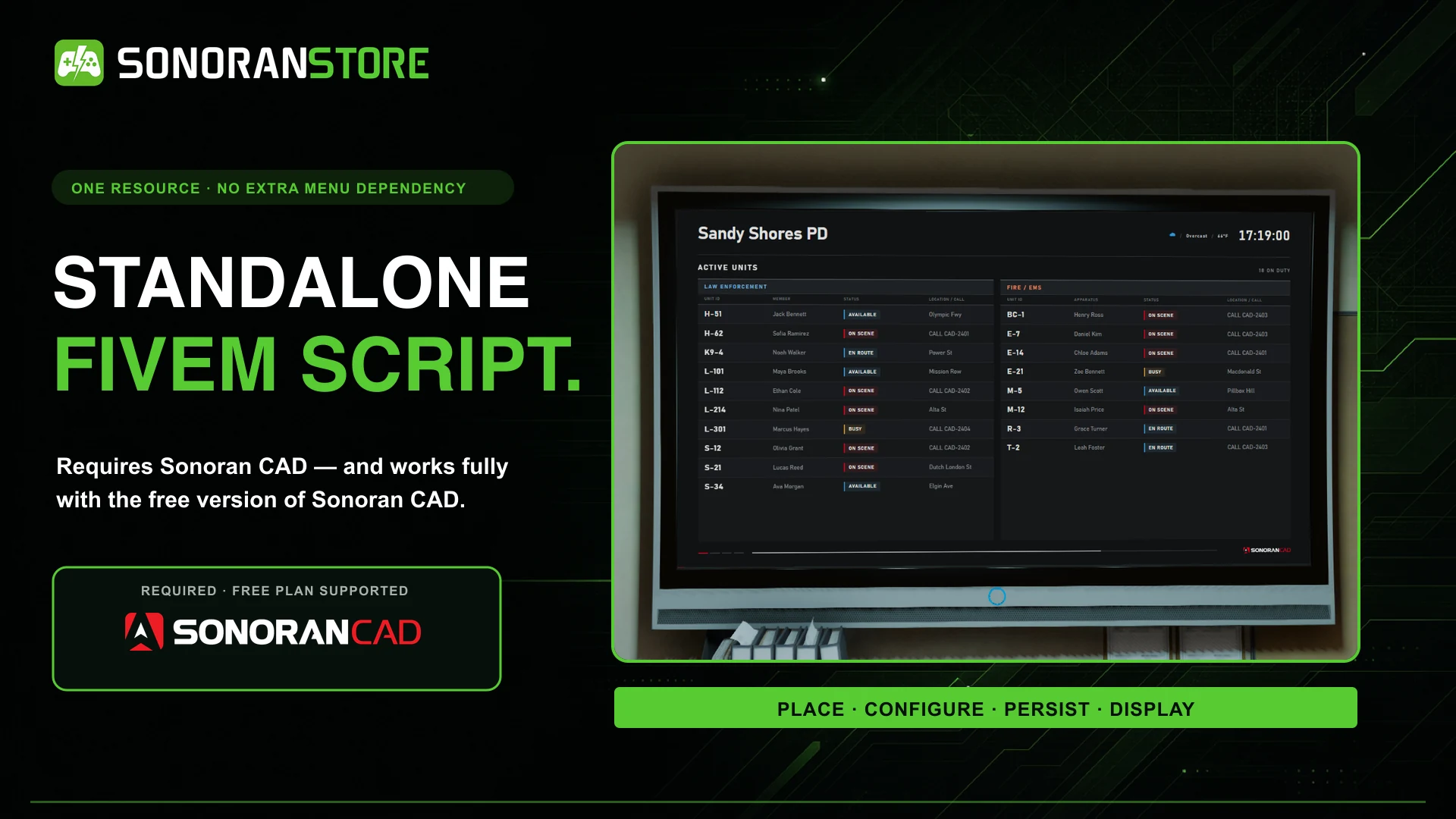 Sonoran Station Displays – FiveM Script | Sonoran Store